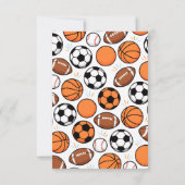 生まれて2年のボールスポーツ テーマ男子2歳誕生日パーティー サンキューカード (裏面)