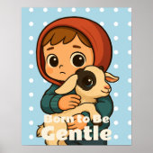 生まれながらにして優しく – 愛らしい子羊と子供 ポスター (正面)