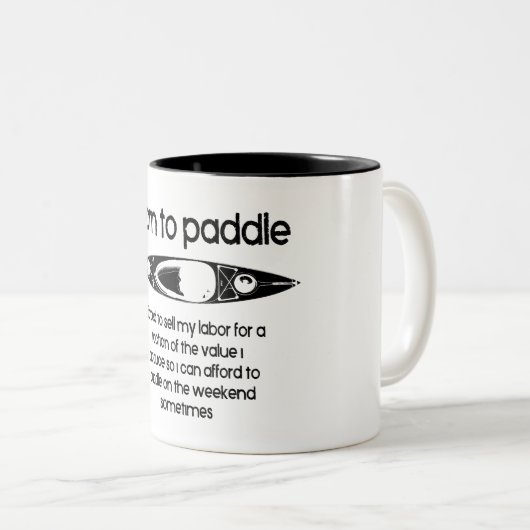 生まれの運転を余儀なくされたカヤック ツートーンマグカップ (正面右)