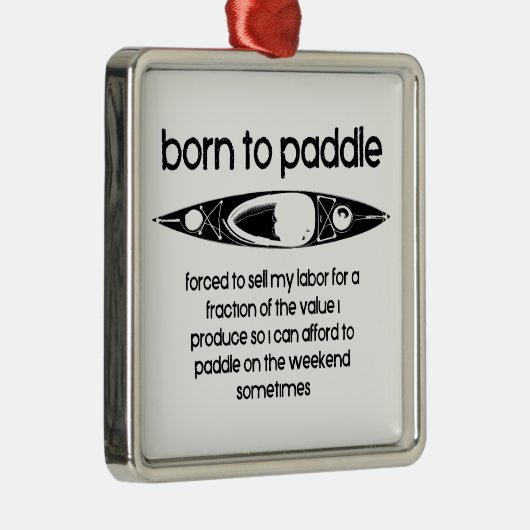 生まれの運転を余儀なくされたカヤック メタルオーナメント (右)