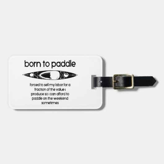 生まれの運転を余儀なくされたカヤック ラゲッジタグ (正面横)