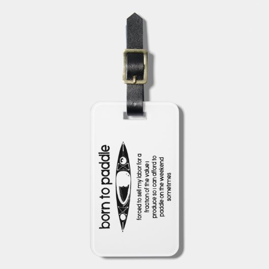 生まれの運転を余儀なくされたカヤック ラゲッジタグ (正面縦)