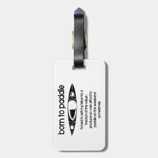 生まれの運転を余儀なくされたカヤック ラゲッジタグ (裏面縦)