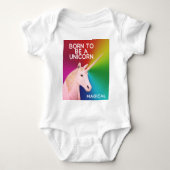 生まれの頭に魔法の虹 ベビーボディスーツ (正面)