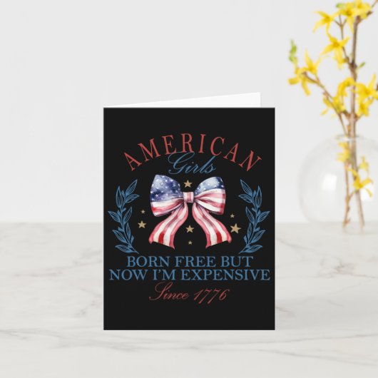 生まれは自由だったけど今はお高い娘 7月4日パーティ カード (黄色い花)