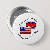 生まれは英国、魂は米国 缶バッジ (正面&裏面)