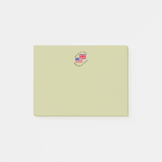 生まれは英国、魂は米国 黒文字 ポストイット (正面)