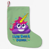 生まれるユニコーンのウンチのEmojiのクリスマスのストッキング スモールクリスマスストッキング (正面)