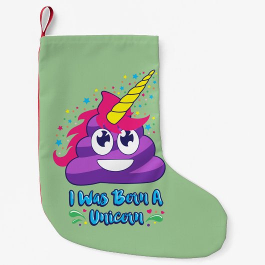生まれるユニコーンのウンチのEmojiのクリスマスのストッキング スモールクリスマスストッキング (正面)