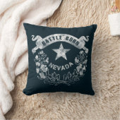 生まれる戦い-ネバダ、ラスベガス。 旗のロゴのヴィンテージ クッション (ブランケット)