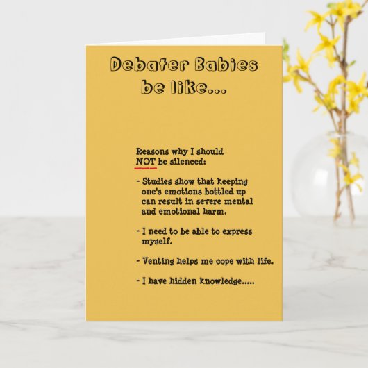 生まれる討論者カード カード (黄色い花)