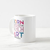 生まれア教えトかわいいアート先生教えへ コーヒーマグカップ (正面左)