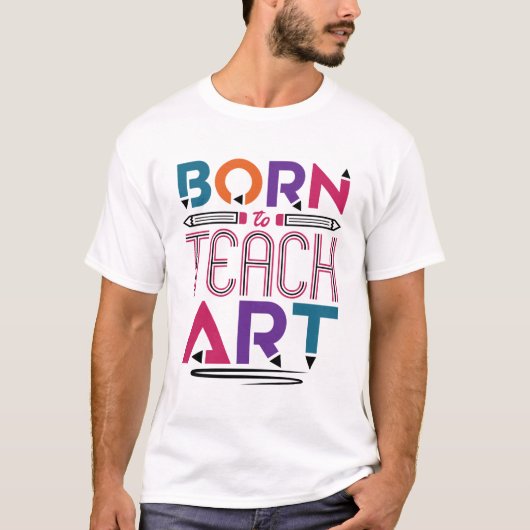 生まれア教えトかわいいアート先生教えへ Tシャツ (正面)