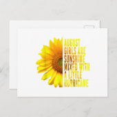 生まれイン威厳がある女性誕生日ひまわり恋人Flo シーズンポストカード (正面/裏面)