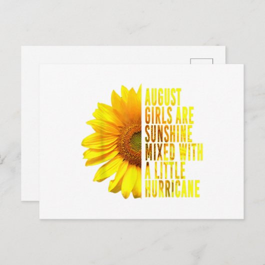 生まれイン威厳がある女性誕生日ひまわり恋人Flo シーズンポストカード (正面/裏面)