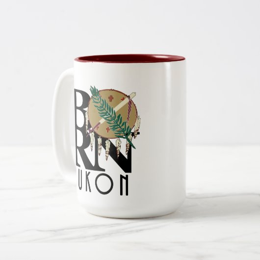 生まれオクラホマ州ユーコン ツートーンマグカップ (正面左)