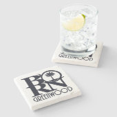 生まれグリーンウッドサウスカロライナ石コースター ストーンコースター (横)