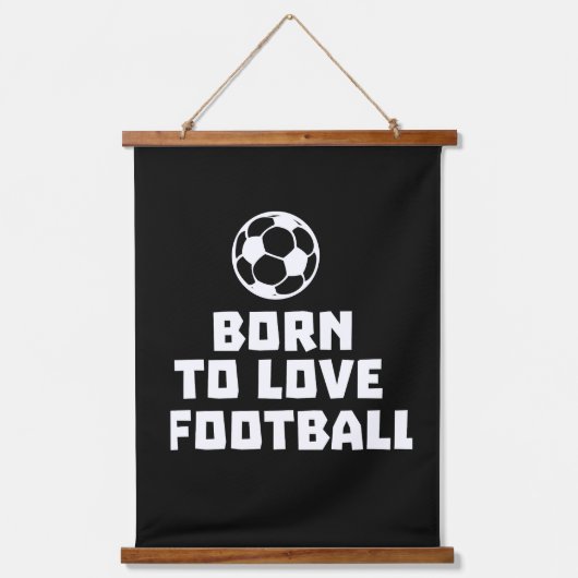 生まれサッカーが好き 吊り下げ型タペストリー (正面)