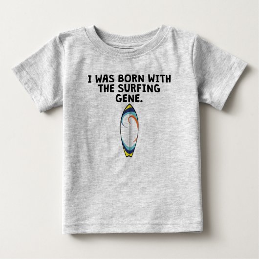 生まれサーフィン ベビーTシャツ (正面)