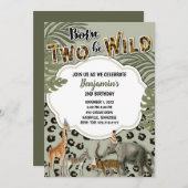 生まれトゥービーワイルド誕生日招待状 招待状 (正面/裏面)