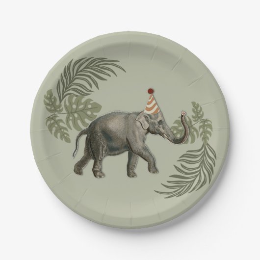 生まれトゥービーワイルド誕生日紙プレート ペーパープレート (正面)