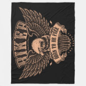 生まれバイクもしくは自転車に乗る人 フリースブランケット (正面)