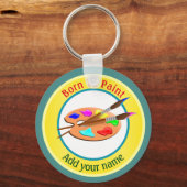 生まれパーソナライズされたへ絵を描 キーホルダー (正面)