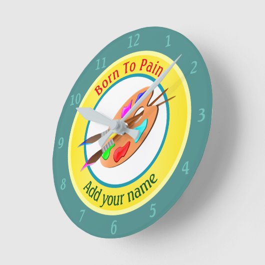 生まれパーソナライズされたへ絵を描 ラウンド壁時計 (傾斜)