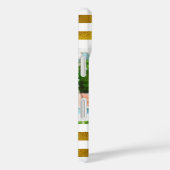 生まれピックのシックな孔雀金ゴールドホワイトストライプ Case-Mate iPhoneケース (裏面 / 右)