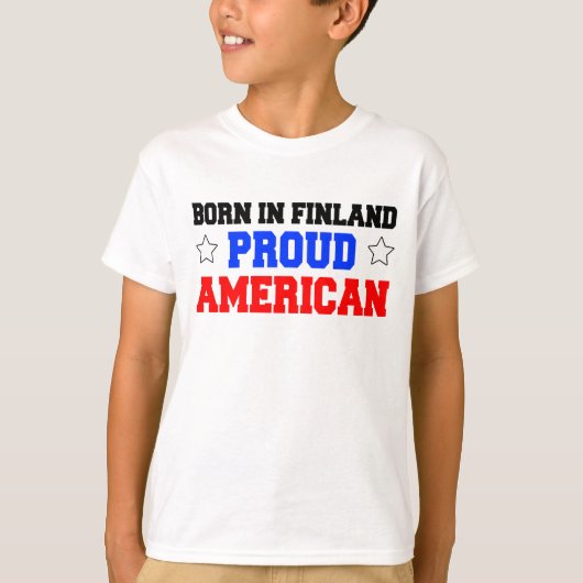 生まれフィンラン誇りを持ったアメリカン Tシャツ (正面)