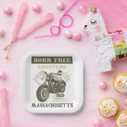 生まれフリーチョッパーズオートバイマサチューセッツ ペーパープレート (パーティー)