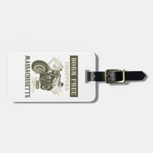 生まれフリーチョッパーズオートバイマサチューセッツ ラゲッジタグ (正面横)