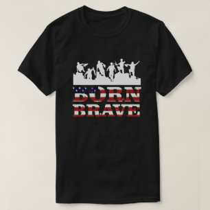 生まれブレイブ軍隊USA国旗 Tシャツ