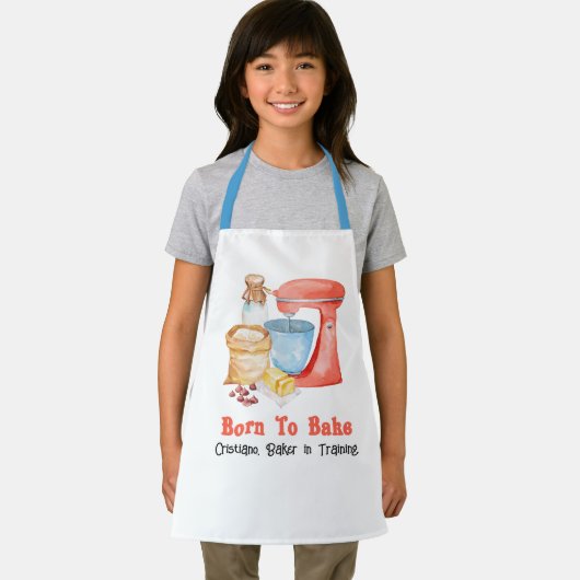 生まれプリントの子ども用エプロンを焼く エプロン (インサイチュ)
