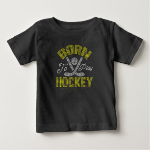 生まれホッケー遊する ベビーTシャツ