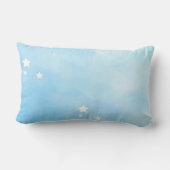 生まれユニコーンかわいい青い水色名 ランバークッション (裏面)