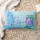 生まれユニコーンかわいい青い水色名 ランバークッション (ブランケット)