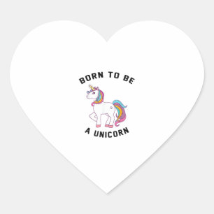 生まれユニコーンTシャツ_かわいいヴィンテージ ハートシール