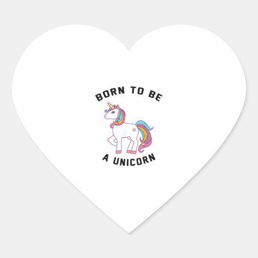 生まれユニコーンTシャツ_かわいいヴィンテージ ハートシール (正面)