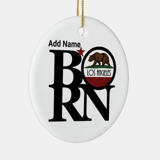 生まれロサンゼルスCAカスタマイズ セラミックオーナメント (右)