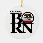 生まれロサンゼルスCAカスタマイズ セラミックオーナメント (正面)