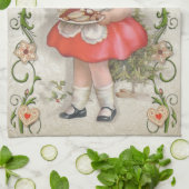 生まれヴィンテージ女の子を焼くカスタマイズ- キッチンタオル (折り畳み)