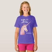 生まれ一角像の頭と魔法の女の子 Tシャツ (正面フル)