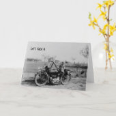 生まれ乗りヴィンテージ自動二輪誕生日カード カード (黄色い花)