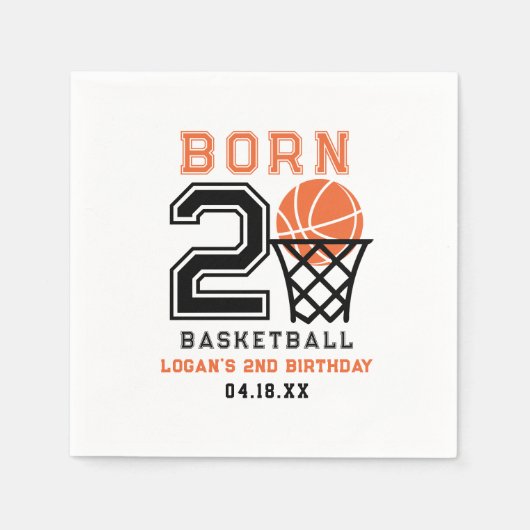 生まれ二 | スポーツ少年の二歳の誕生日 スタンダードカクテルナプキン (正面)