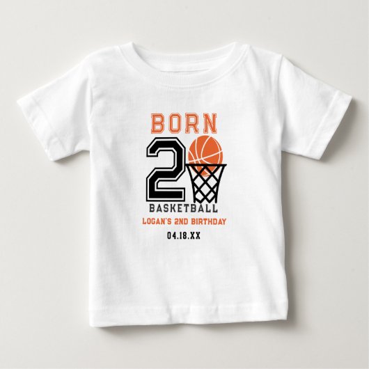 生まれ二 | スポーツ少年の二歳の誕生日 ベビーTシャツ (正面)