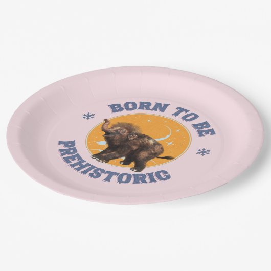 生まれ先史時代のウールマンモスベビー ペーパープレート (アングル)