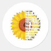 生まれ先生感動的先生引用文 ラウンドシール (正面)