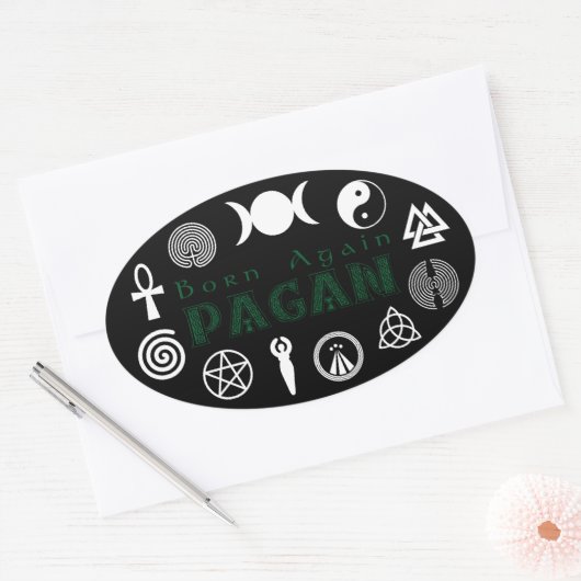 生まれ再異教のび 楕円形シール (封筒)