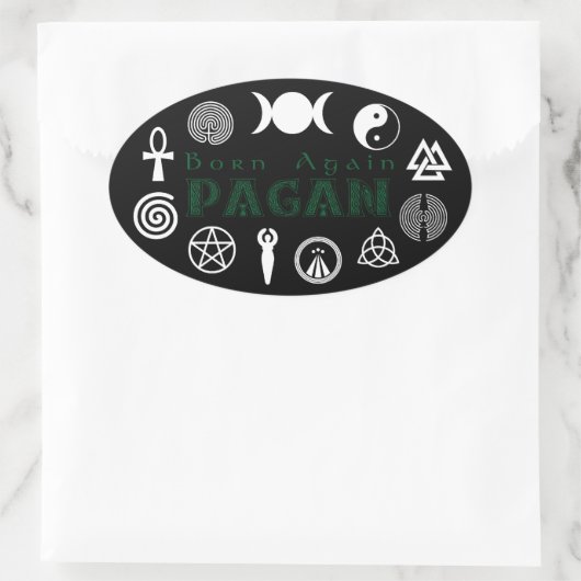 生まれ再異教のび 楕円形シール (バッグ)